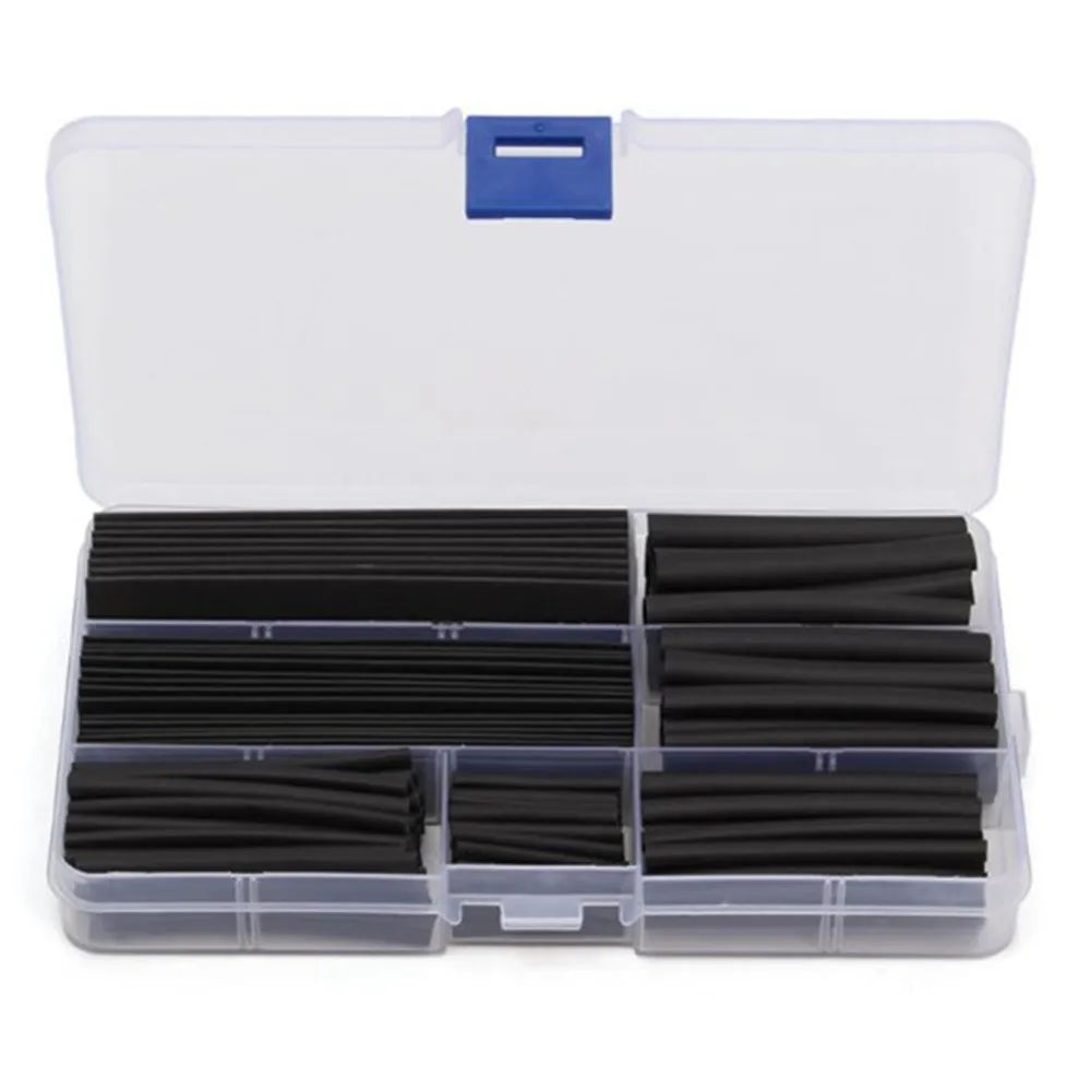 

150 pcs/lot Black Heat Shrink Tubing 2:1 Black Tube Car Cable Sleeving Assortment Wrap Wire Kit with Polyolefin Tub