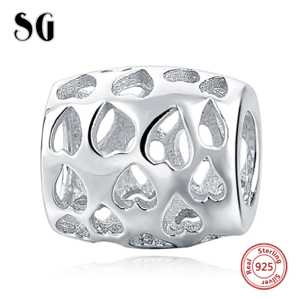

Hollow Love Heart Pendant Beads For Women Bracelet Fit European Charms Silver 925 Original Fashion DIY Jewelry for women Gifts