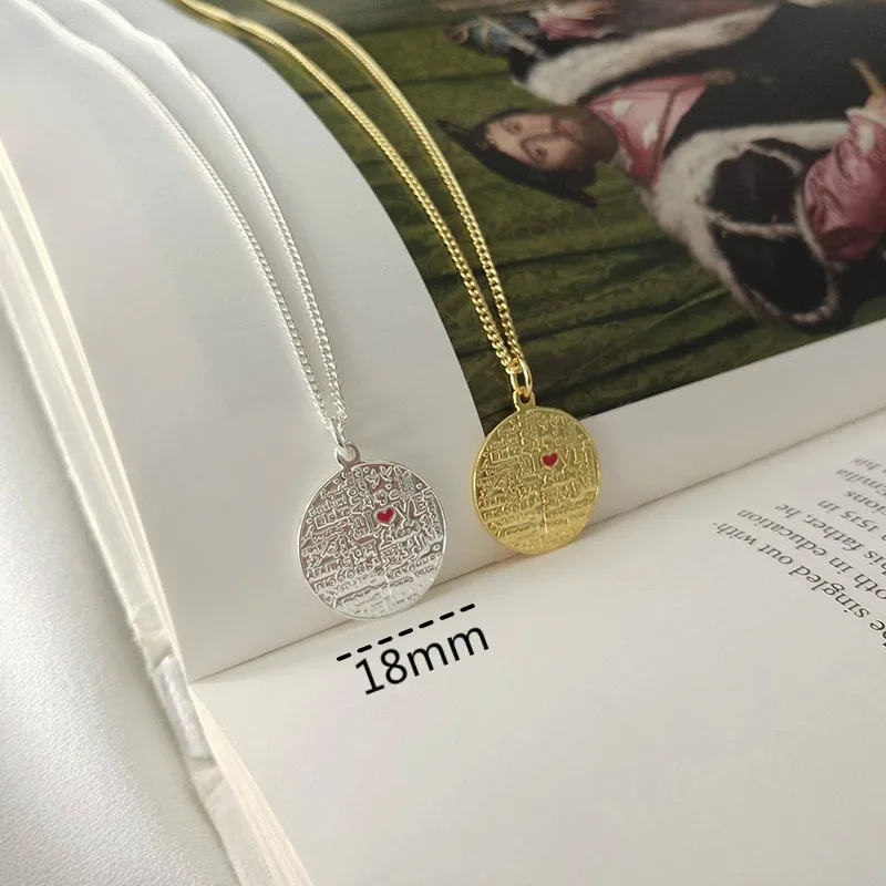 Список 925 стерлингового серебра личности серебряные ожерелья с монетками и кулонами письмо заявление ожерелье для женщин