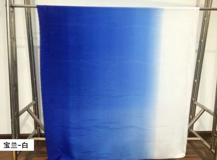 Метр градиент рубашки Одежда для танцев материал 2 тон Koshibo Толстый шифон ткань Tecido - Цвет: 10 royal blue white