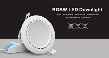 

[Seven Neon]free shipping 2.4GHz Mi-Light Wifi Control 4Zones 16 Million Colors change 12W RGBWW LED SMD down light