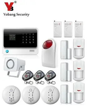 

Yobang Security WIFI Gsm Alarm Wireless SMS GPRS Security Alarm Systems Security Home smoke Detector Strobe Siren Shock Sensor