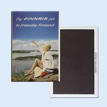 

Fly FINNAIR Jet to Friendly Finland 24136 Retro nostalgic fridge magnets