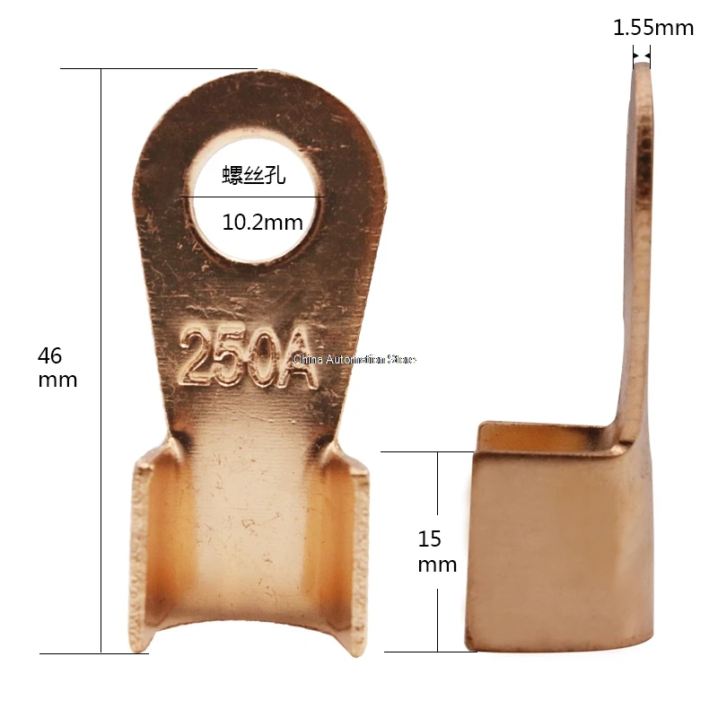 10 шт. 250A медная батарея Кабельный разъем терминал обжимной 16-50mm2 провода OT-250A
