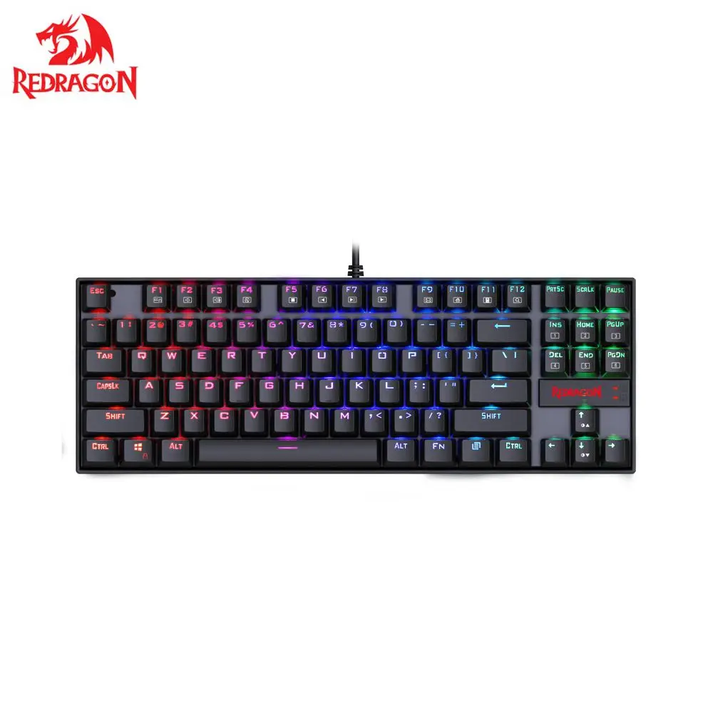 Redragon K552RGB KUMARA K552 RGB подсветка Механическая игровая клавиатура 87 клавиш синие переключатели клавиатура с подсветкой для геймера