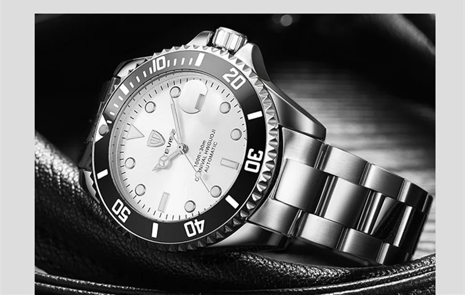 TEVISE Green Watch Men Automatic Mechanical Anti-Scratch Rotatable Outer Ring Waterproof Luminous Mens Watches Top Brand Luxury most accurate mechanical watch