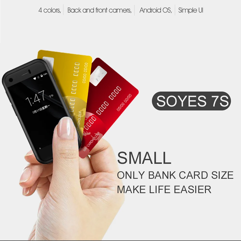  SOYES 7S Dual SIM Dual Standby Smallest mini 3G Data Ultra thin Smartphone Android 5.1 Bluetooth4.0