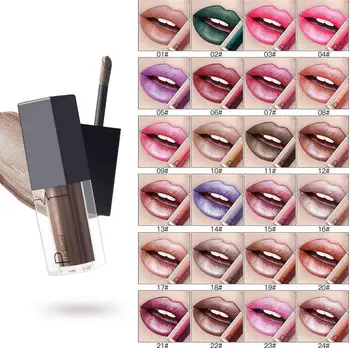 

Pudaier 24 Colors Glitter Lip Gloss Long Lasting Moisturizing Liquid Matte Lipstick Metalic Lip Gloss Lip Makeups For Women