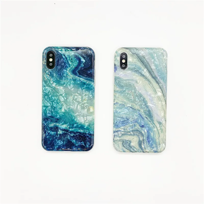 

Fashion Retro Marble Patterned Phone Case For iphoneX XR XS Max Back Cover For iphone 6 6s 7 8 advanced Glossy Soft Cases Coque