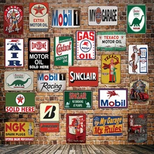 [Mike86] TEXACO MOBIL кастрол Синклер Эссо моторное масло металлический знак настенная табличка плакат живопись искусство Рождественский Декор художественный FG-518