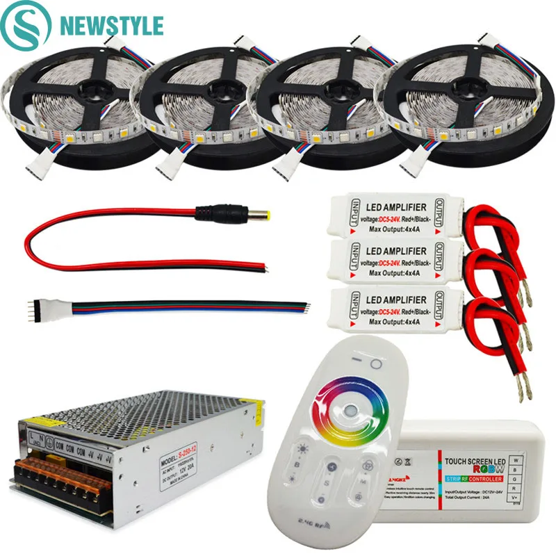 5 м 10 15 20 DC12V Светодиодная лента 5050 SMD гибкая полоса 60led/M + 2 4G RF пульт дистанционного