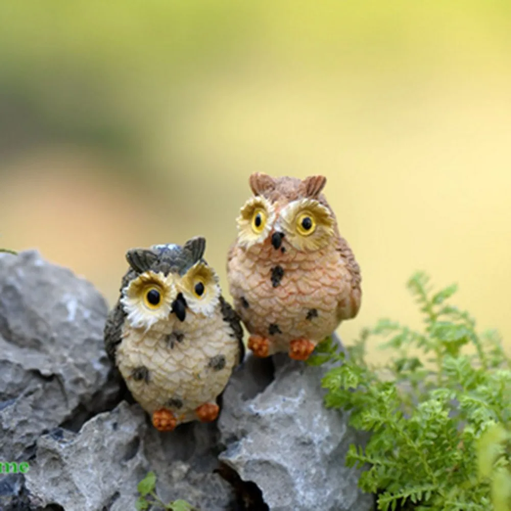 Микро пейзаж сова кукла смолы Сказочный Сад украшения микро украшения птица миниатюрные фигурки