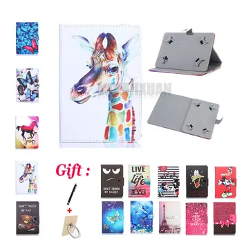

Universal 8" Cartoon Case Cover for Vodafone Tab speed 6 8 inch Tablet Printed PU Leather Stand Case for Kids + 2 Gifts