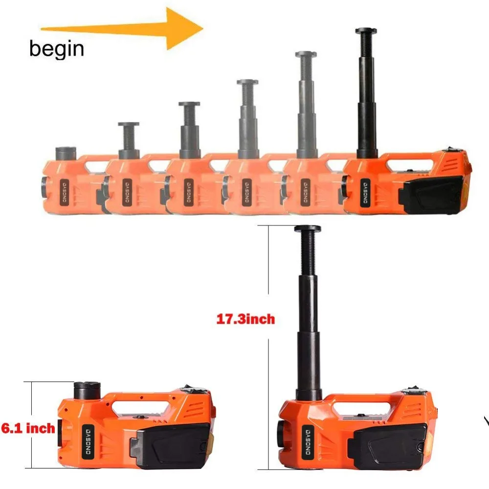 KUNFINE 12V 5Ton Car Electric Tire Lifting Car Jacks Hydraulic Air Infatable Car Floor Jack With Ti