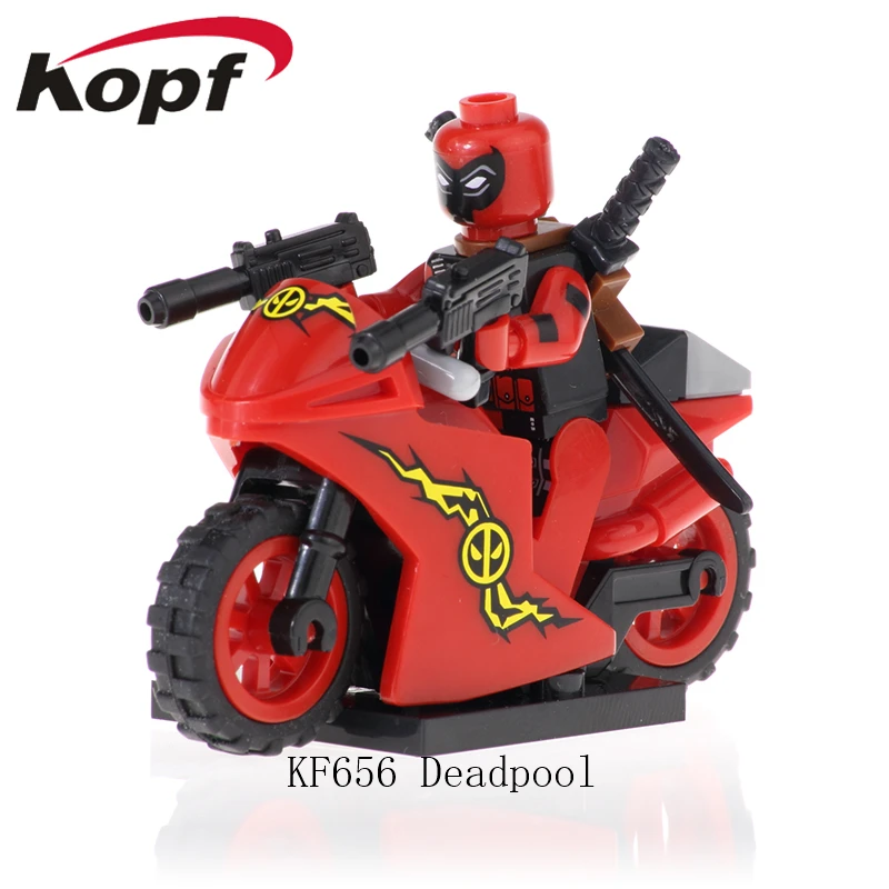 

KF656 Building Blocks Super Heroes Deadpool Ghost Rider With Motorcycle Matt Murdoch Bricks Figures Action Children Gift Toys
