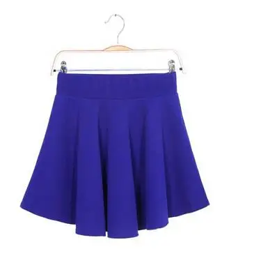 YRRETY модные популярные сексуальные женские юбки плиссированные яркие цвета с высокой талией простые приталенные расклешенные Повседневные Вечерние мини-юбки из хлопка - Цвет: D007 Sapphire blue