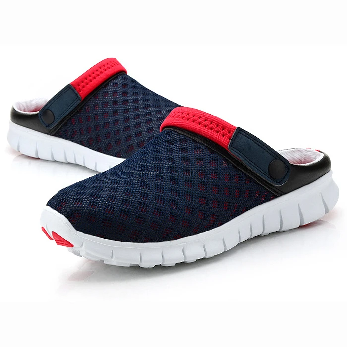 

New 2017 Men Slippers Breathable Hollow Out Flip Flops mesh Trend summer outside lazy men sandals