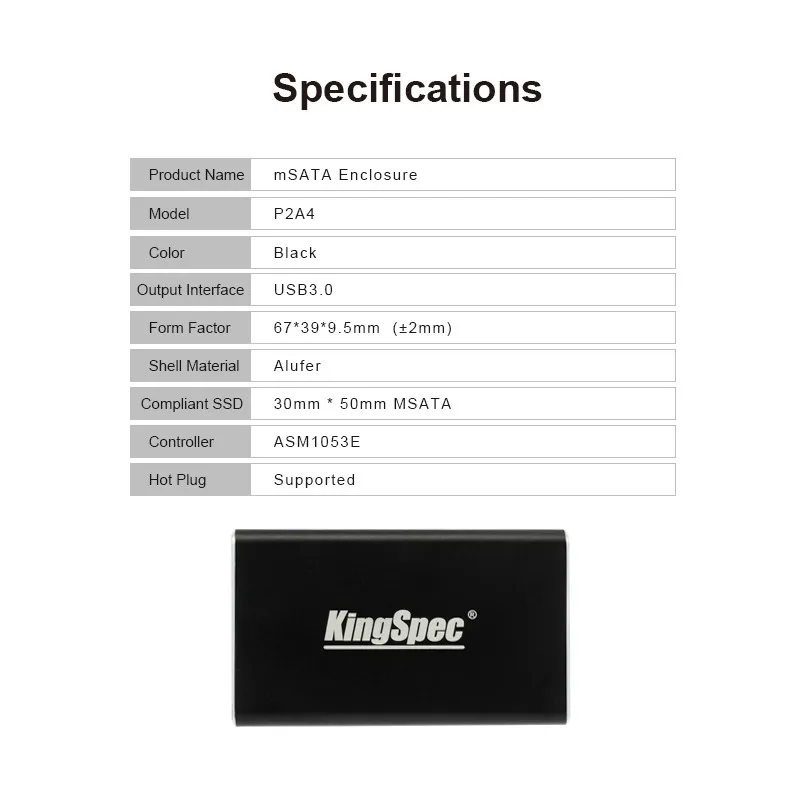 KingSpec 32 ГБ 64 ГБ SSD 256 ГБ mSATA 500 ГБ 1 ТБ Мини mSATA HDD случае до USB 3,0 HD Жесткий Диск Модуль для планшетных Desktop ноутбука