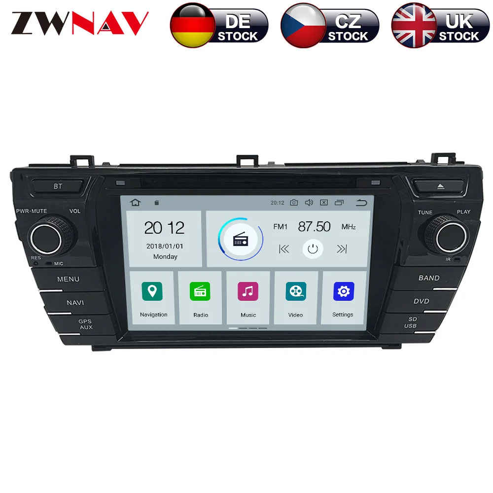 ZWNAV Android 9,0 4+ 32GB Автомобильный dvd-плеер для Toyota Corolla 2013- радио Ibiza gps навигация зеркальное соединение головное устройство px5