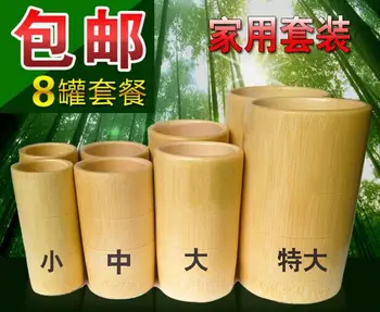 

Chinese Traditional A set of 8 bamboo pot wood cupping cups bamboo wooden fire cupping home suit to slimming firness
