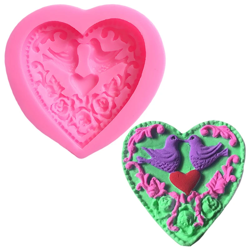 

Flowers heart silicone mold soap taart decoratie fondant torten dekoration werkzeuge confectionery tools stampi in silicone mold