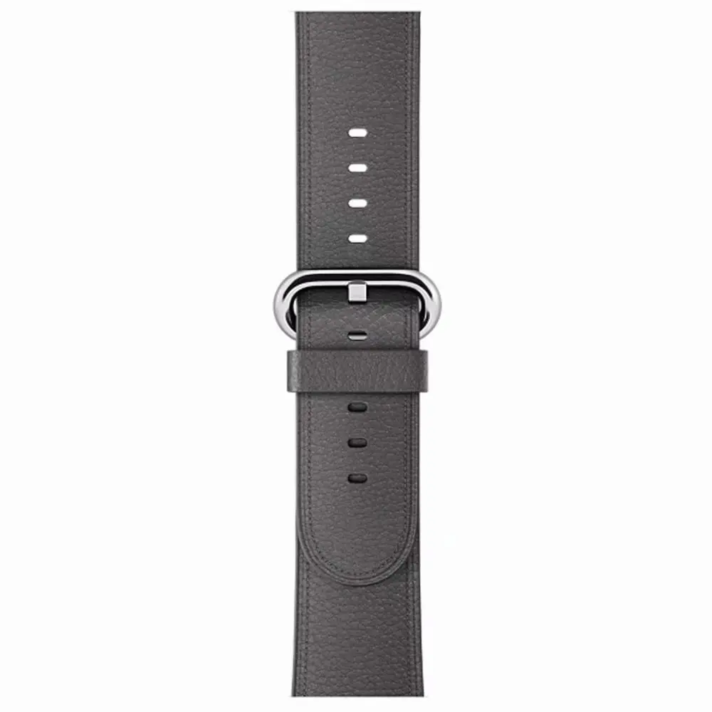 Роскошный классический металлический кожаный ремешок 44 мм для Apple Watch Series 5 4 3 2 1 ремешок Iwatch 38 мм 42 мм браслет умные аксессуары на запястье - Цвет ремешка: Grey