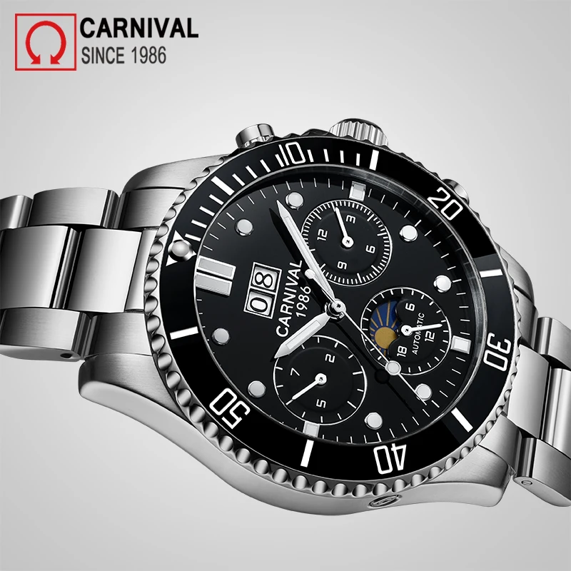 كرنفال Relogio الميكانيكية التلقائية ووتش الرجال الرياضة للماء للرجال ساعات الأعلى العلامة التجارية الفاخرة العسكرية ساعة montre أوم 2018 كرنفال Relogio الميكانيكية التلقائية ووتش الرجال الرياضة للماء للرجال ساعات الأعلى العلامة التجارية الفاخرة العسكرية ساعة montre أوم 2018