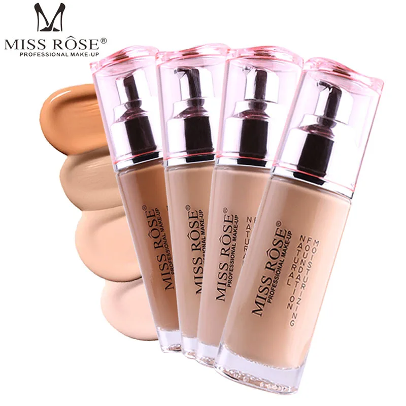 

Professional Bases Make Up Liquid Foundation Long Lasting Brighten Dark Skin Contour Face Foundation MISS ROSE Makeup Cream