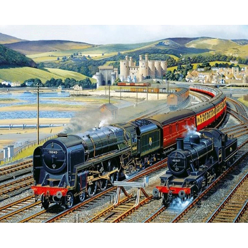 

Diamond Embroidery Landscape Train 5D DIY Diamond Painting Cross Stitch Stickers Rhinestones Diamond Mosaic