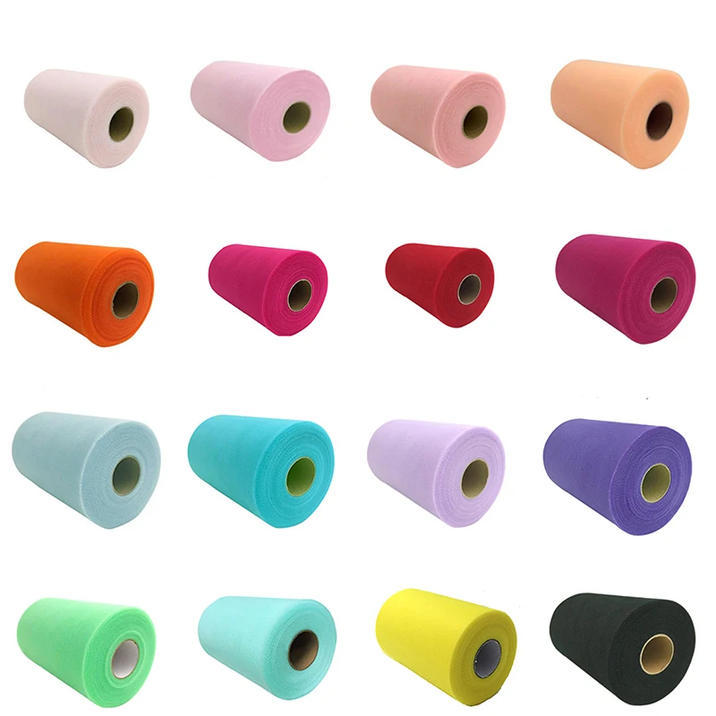 

Mesh Tulle Roll Tutu 15cm 100 Yards Skirt Wedding Decoration Fabric Organza Tulle DIY Craft Birthday Party Supplies Kids Favors