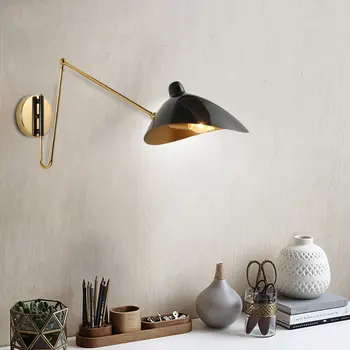 

Retro loft vintage wall lamp adjust arm iron lighting fixture bedroom bedside living room study cafe sconce for loft decor