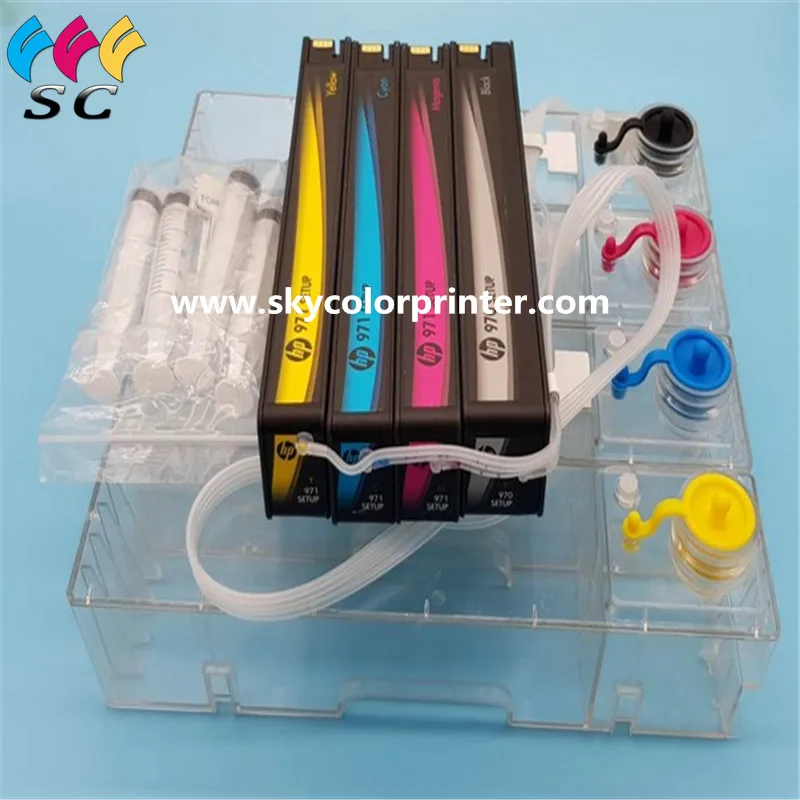4 цвета СНПЧ система для HP 970 971 Officejet Pro X451dn X551dw X476dn X576dw принтер СНПЧ|Чернильные