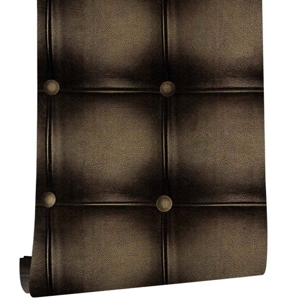 

HaokHome Luxury Leather Textured Peel and Stick 3d Mural Wallpaper Black/Gold Self Adhesive living room TV Backgound Wall Decor