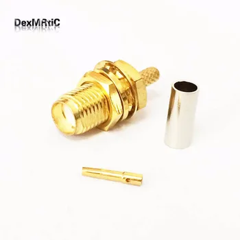 

New RF SMA Female Jack Connector With Bulkhead Crimp For LMR195 Wholesale for WIFI antenna