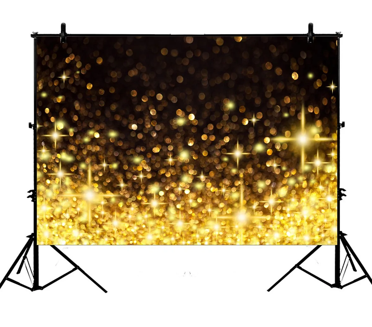 

5x7ft Christmas Golden Glitter Sequins Bokeh Halos Sparkle Spots Polyester Photo Background Portrait Backdrop