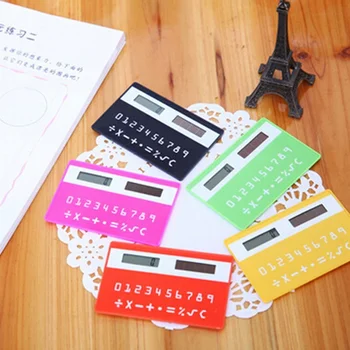 New 1pc stationery card portable calculator mini handheld ultra-thin Card calculator Solar Power Small Slim Pocket Calculator