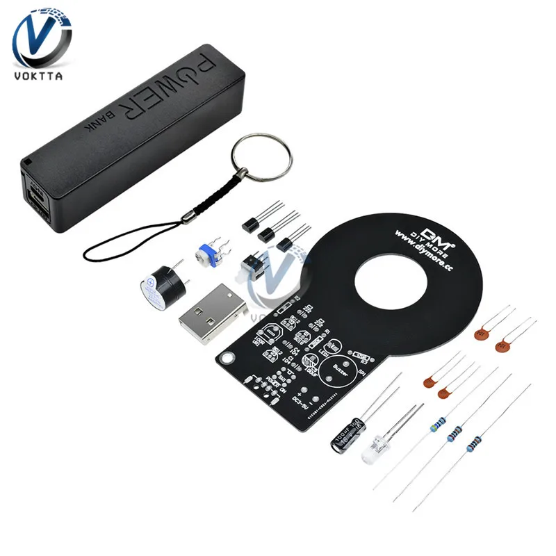 DIY Kit детектор металла Комплект Электронный комплект DC 3 V-5 V 60 мм Бесконтактный Сенсор борту модуль детектор металла 18650 USB Мощность банк чехол