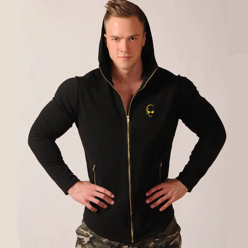 

Mens Spring Autumn Cotton Hoodies Fashion Casual Zipper Sweatshirt Gyms Fitness Workout Sportswear Joggers Male Brand Clothing