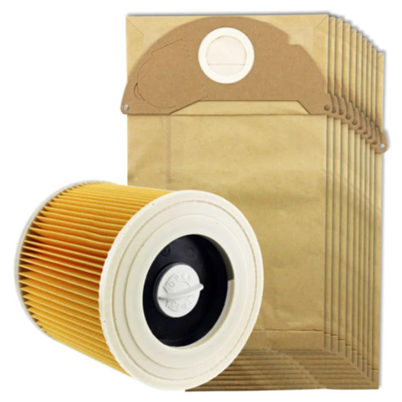 Фильтр для пылесоса, сменный воздушный фильтр для пыли, 20 пылесборников для Karcher, картридж HEPA фильтр для Karcher Wet& Dry WD2