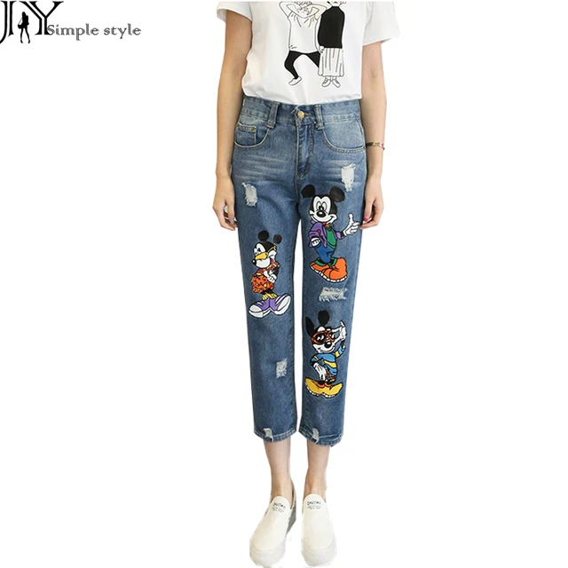 JY.2016Women Denim Jeans 5XL Large Size Women Girls Loose