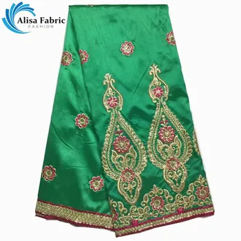 

Alisa Green Indian George Lace Fabric High Quality Embroidery African George Satin Lace Fabric with sequins For Women Dress