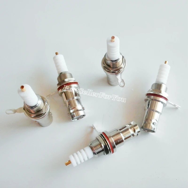 

1Pcs RP BNC female plug center nut bulkhead solder RF connector SHV 5000V