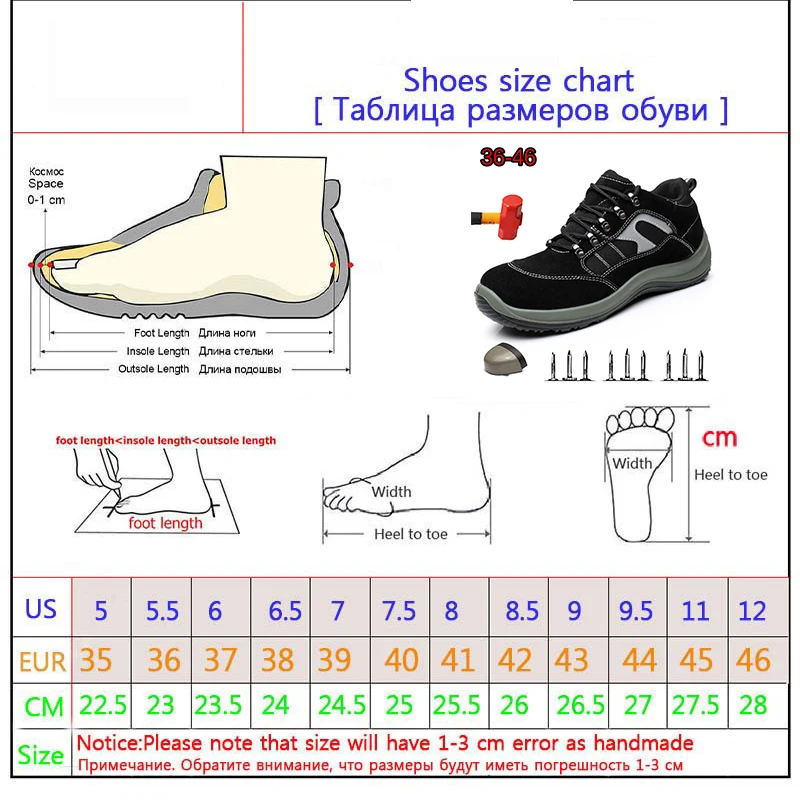 Уличная износостойкая Рабочая страховая обувь легкая анти-разбивающая для ремонта проколотых шин защитная обувь стальной носок Кепка мужские рабочие ботинки