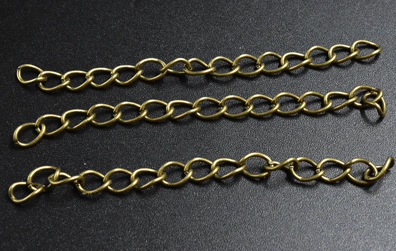 

FLTMRH Box Lovely 60PCs Gold color Extended&Extension Jewelry Chains/Tail Extender 50x3mm