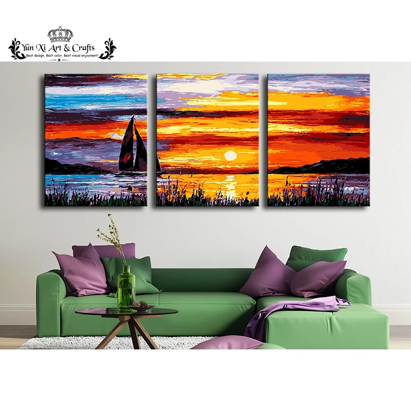 3 шт. настенные картины без рамки рамки|sunset wall art|painting modernart pictures |