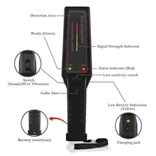 Новое поступление ручной металлоискатель GC-2007 аудио и вибрация Светодиодная индикация сигнал тревоги