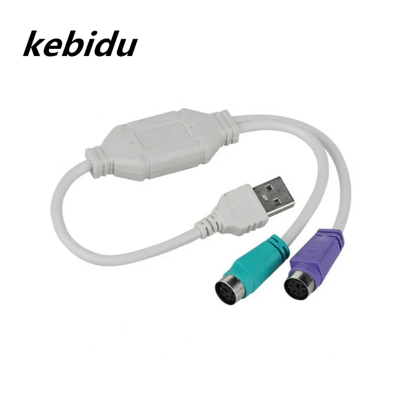 

Kebidu 1PC USB Male to PS/2 Keyboard Mouse Female Adapter USB Port Converter For PC to Sony PlayStation2 PS2 Game Component