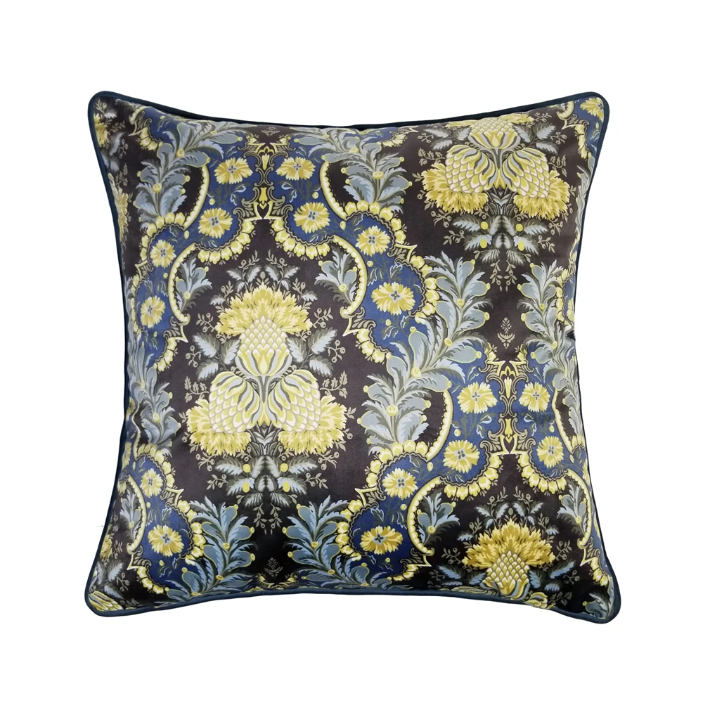 

Fashion Damask Flowers Digital Print Polyester Soft Velvet Home Sofa Chair Designer Cushion Cover Decorative Pillow Case 45x45cm