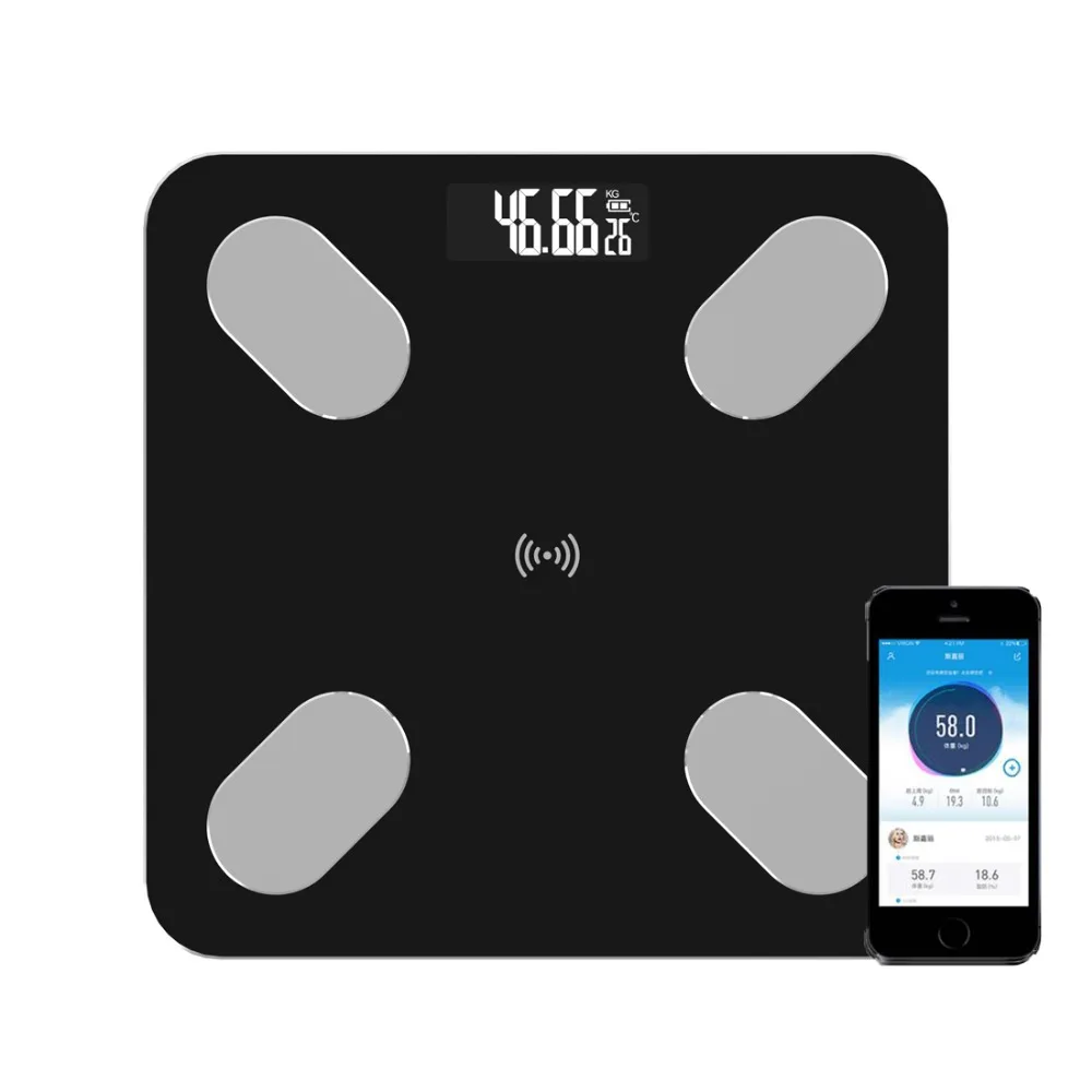 Bluetooth весы для тела и жира умные BMI цифровые беспроводные ванной анализатор