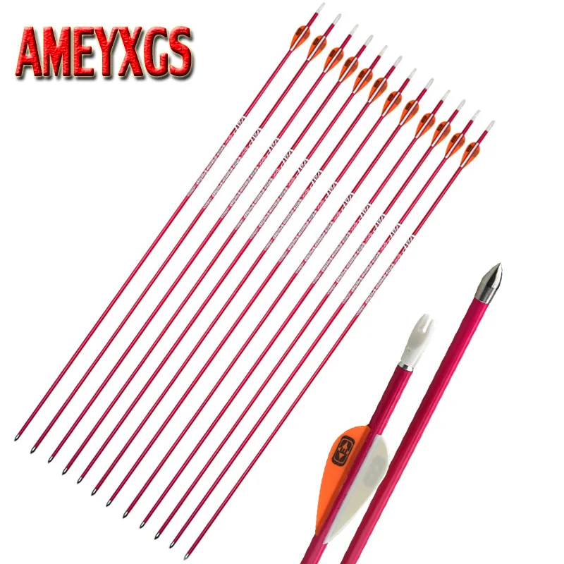 

6/9/12pcs Archery Pure Carbon Arrow 80cm Spine 800 OD 5.74mm Removable Arrowhead Hunting Shooting Accessory